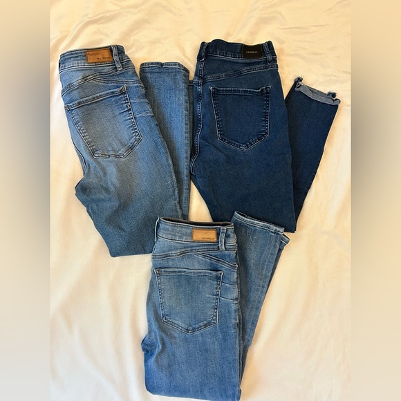 Express Denim - Express Classic Blue Set of 3 Women's Jeans, Size 8R and 8S